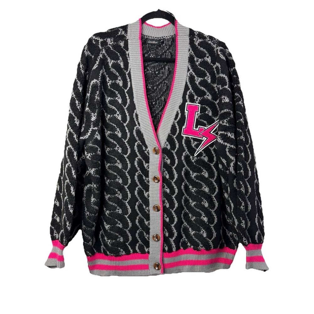 NWT Love Sick Torrid Black And Gray Varsity Cardigan 4X Textured Punk Dollcore‎